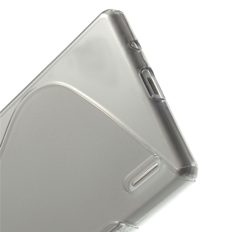 For Huawei Ascend P7 S Shape TPU Case Accessory - Grey-4
