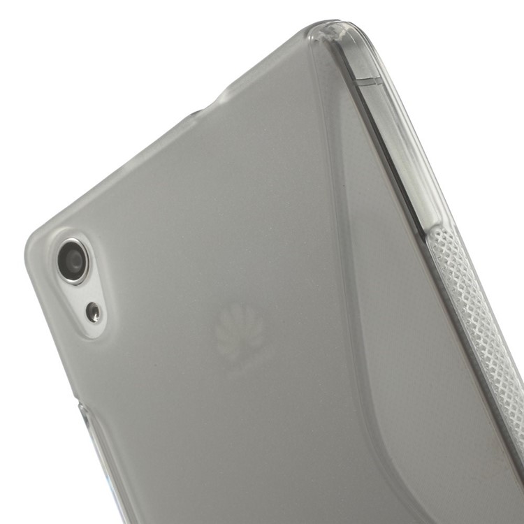 For Huawei Ascend P7 S Shape TPU Case Accessory - Grey-5