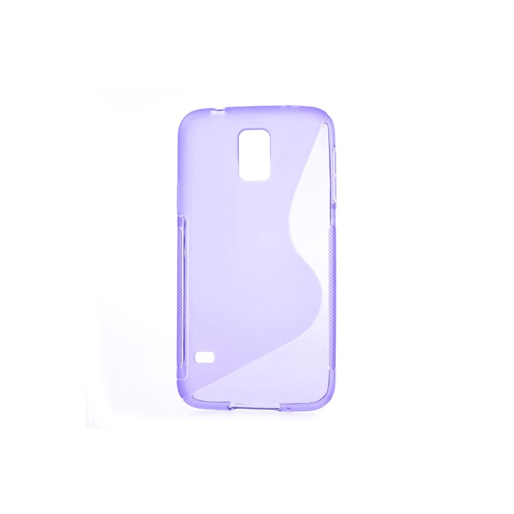 S Shape TPU Gel Cover for Samsung Galaxy S5 G900 - Purple-1