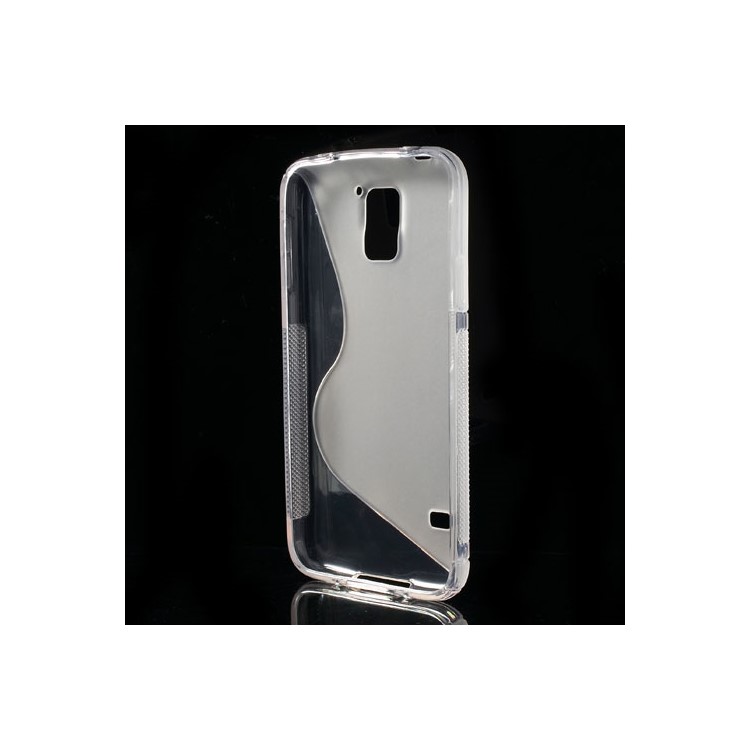 S Shape TPU Gel Back Case for Samsung Galaxy S5 G900 - Transparent-3