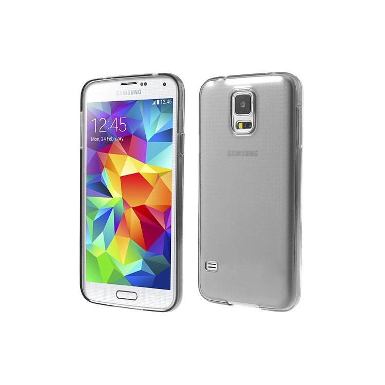 Ultra Slim 0.5mm Soft TPU Case for Samsung Galaxy S5 G900F G900I - Transparent Grey-1