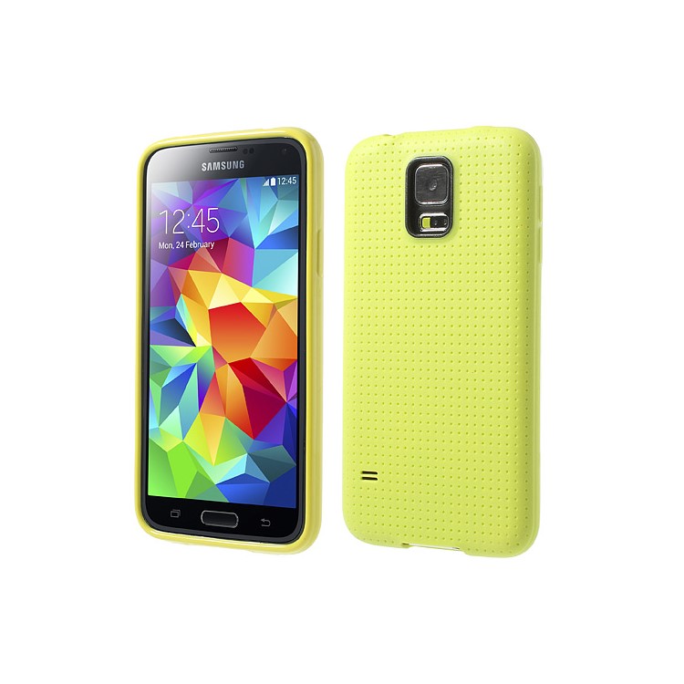 Yellow Dream Mesh TPU Shell for Samsung Galaxy S5 G900-1