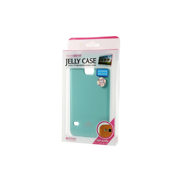 Cyan Mercury Shimmering Powder TPU Shell Cover for Samsung Galaxy S5 G900-8