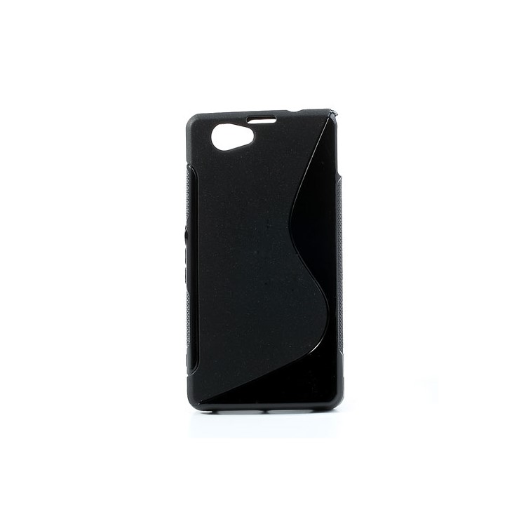 Black S-Line Wave TPU Case for Sony Xperia Z1 Mini Compact D5503-1