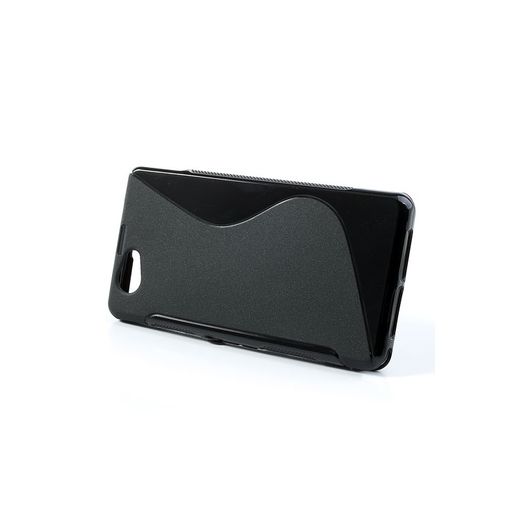 Black S-Line Wave TPU Case for Sony Xperia Z1 Mini Compact D5503-2