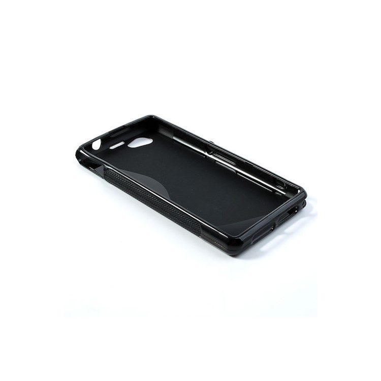 Black S-Line Wave TPU Case for Sony Xperia Z1 Mini Compact D5503-3