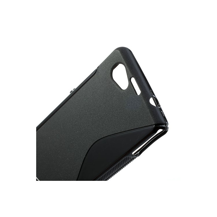 Black S-Line Wave TPU Case for Sony Xperia Z1 Mini Compact D5503-5