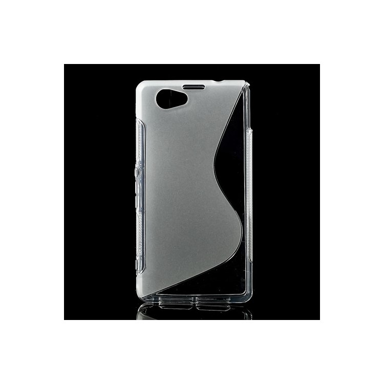 Transparent S-Line Wave TPU Cover for Sony Xperia Z1 Mini Compact D5503-1