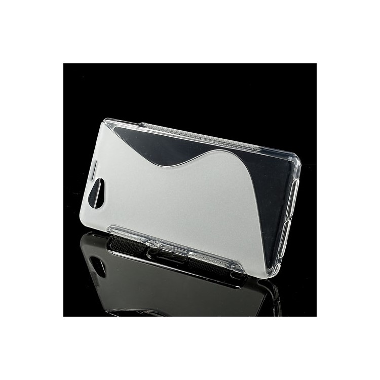 Transparent S-Line Wave TPU Cover for Sony Xperia Z1 Mini Compact D5503-2