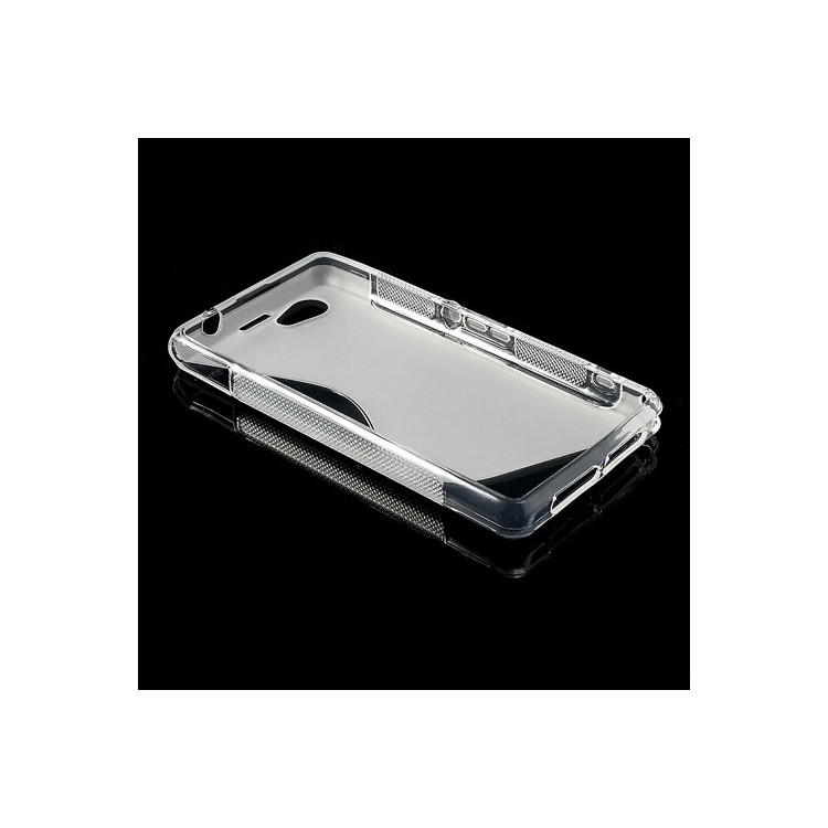 Transparent S-Line Wave TPU Cover for Sony Xperia Z1 Mini Compact D5503-3