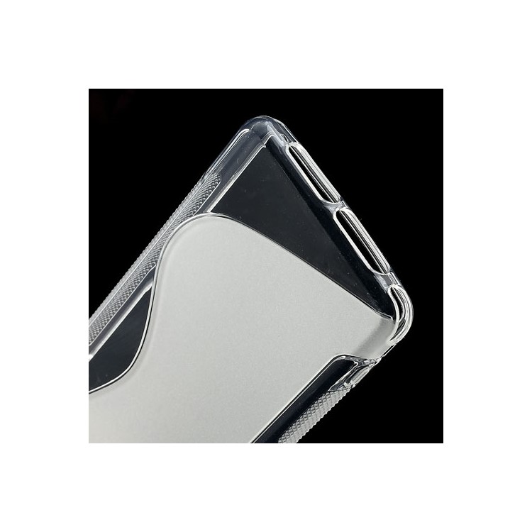 Transparent S-Line Wave TPU Cover for Sony Xperia Z1 Mini Compact D5503-4