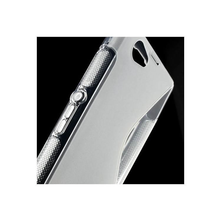 Transparent S-Line Wave TPU Cover for Sony Xperia Z1 Mini Compact D5503-6