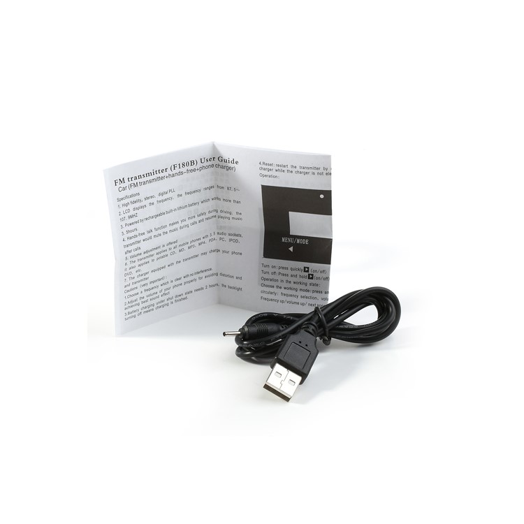 3.5mm Audio Car FM Transmitter with Hands-free Mic for iPhone iPod Samsung Sony etc - White / Gold-5