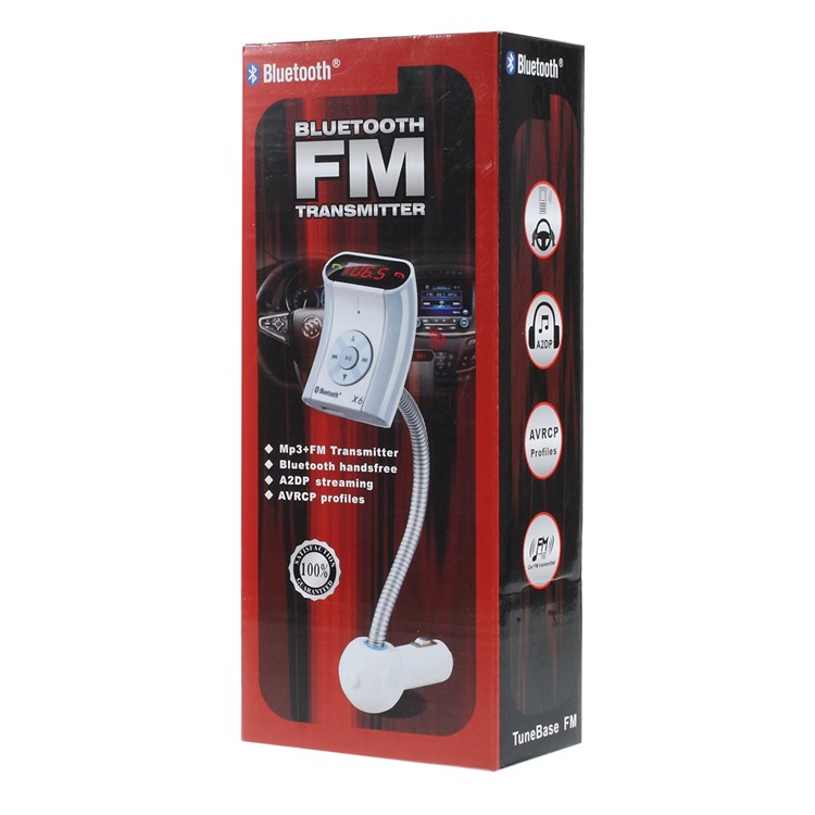 LED Display Bluetooth FM Transmitter MP3 Player Car Kit w/ Mic - White-10