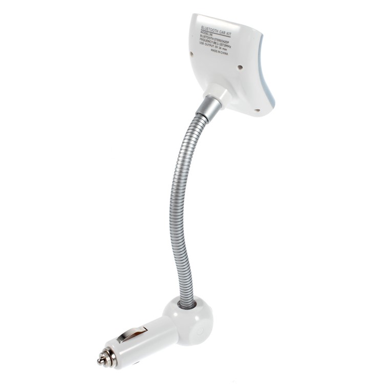 LED Display Bluetooth FM Transmitter MP3 Player Car Kit w/ Mic - White-2