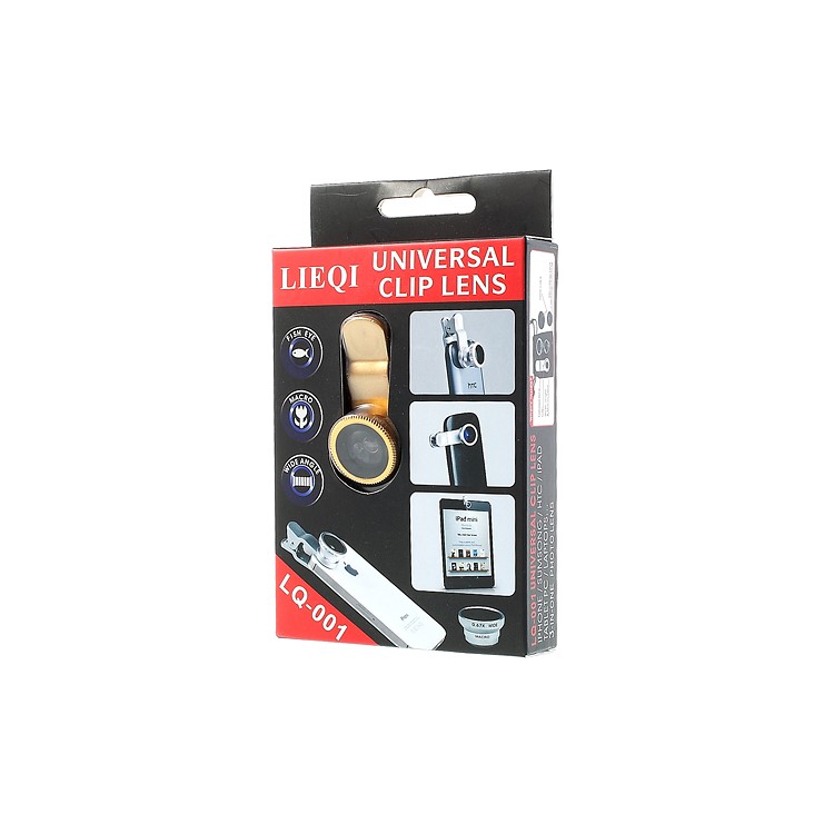 Universal Clip 3 in 1 Fisheye-lens & Wide-angle & Macro Lens Kit for iPhone / iPad / Samsung / HTC / LG Phone - Gold-7