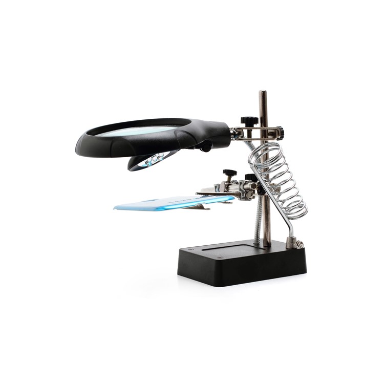 5 LED Illuminated Magnifier w/ Stand Auxiliary Tool for Electronics Welding Soldering-1