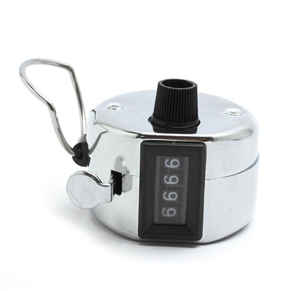 Tragbare 4-stellige Nummeranzeige Clicker Metall Hand Tally Counter Für Golfsport-3