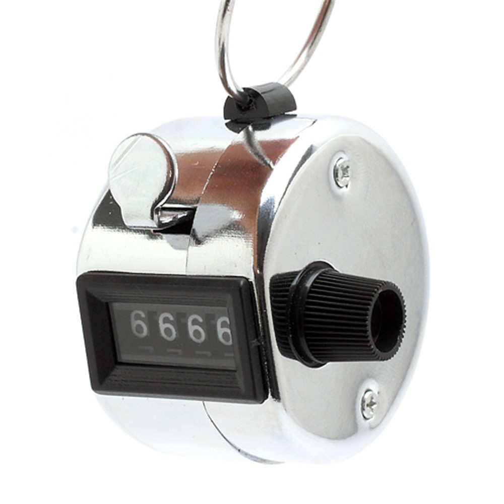 Tragbare 4-stellige Nummeranzeige Clicker Metall Hand Tally Counter Für Golfsport-6