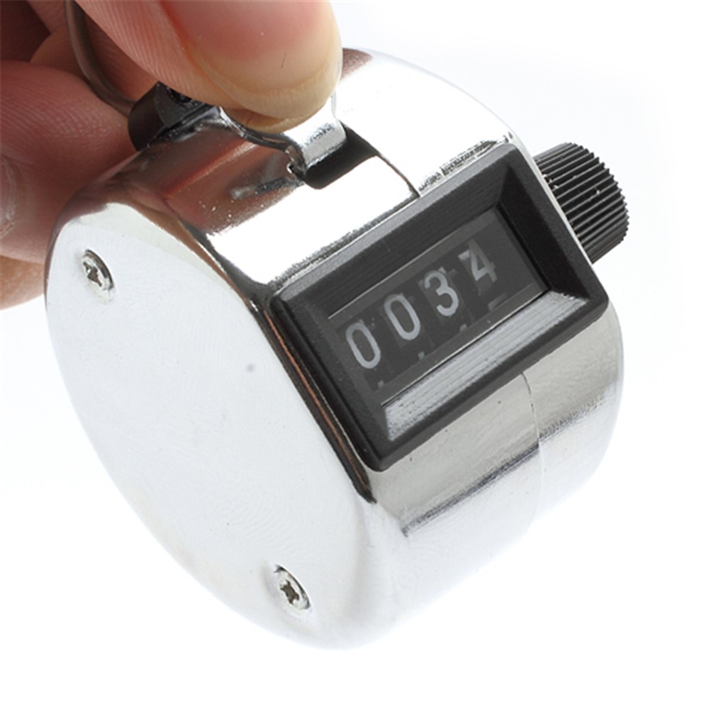 Número Portátil De 4 Dígitos Display Clicker Metal Hand Tally Counter Para El Deporte De Golf