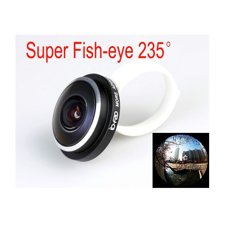 Super 235 Degree Detachable Clip Fish Eye Lens for iPhone 5 5c 5s iPad Samsung HTC Sony-5