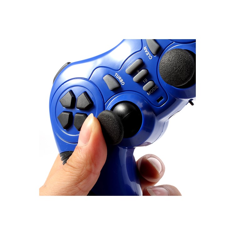 JITE CX-506 2.4G Wireless USB PC Controller Game Pad Joystick Dual Shock for Sony PS2 PS3 - Blue-9