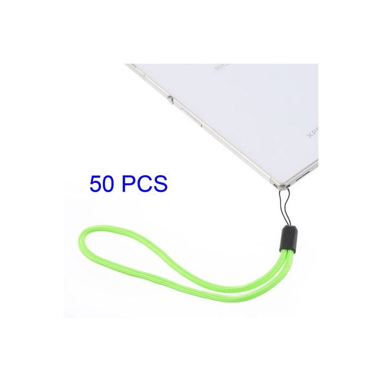 

50Pcs/Pack Wrist Strap Lanyard for Cell Phone Keychains MP3 Etc, Length: 8cm - Green, Other Phone Models