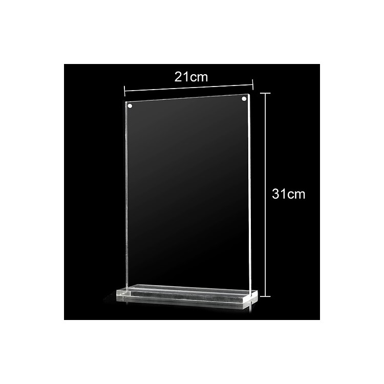 Clear Acrylic Magnetic Closure Card Menu Photo Vertical Display Holder Stand, Size: 21 x 31cm-1