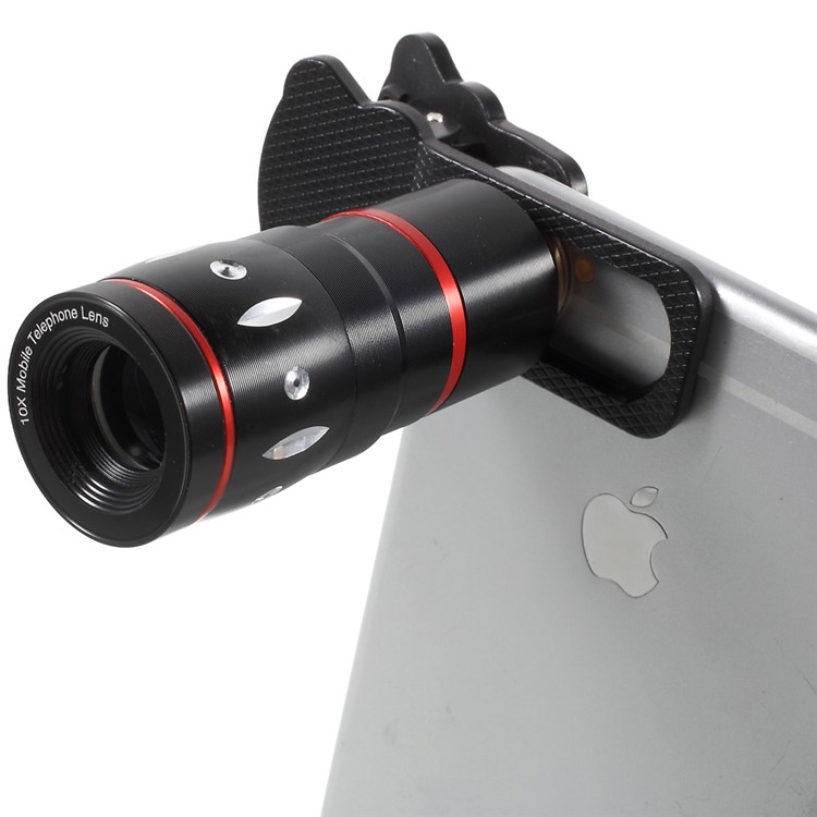 Universal Clip 4 in 1 10X Telephone Lens + Fish Eye Lens + Wide-angle & Macro Lens Kit for iPhone iPad Samsung LG Etc - White-6