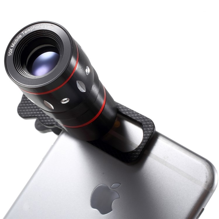 Universal Clip 4 in 1 10X Telephone Lens + Fish Eye Lens + Wide-angle & Macro Lens Kit for iPhone iPad Samsung LG Etc - White-7