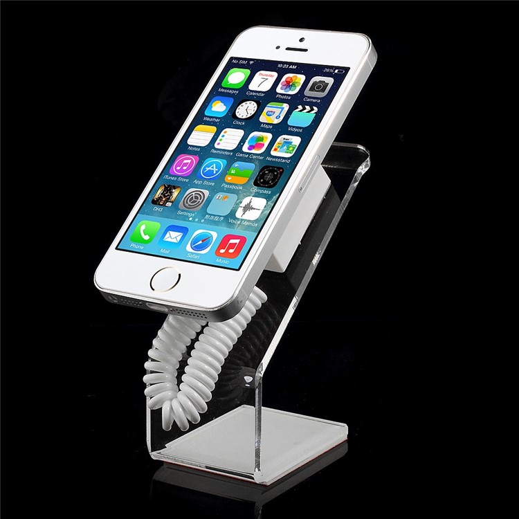 Anti-lost Retractable Cable Acrylic Phone Display Stand for iPhone Samsung LG Nokia Huawei MP4 MP3 etc-2