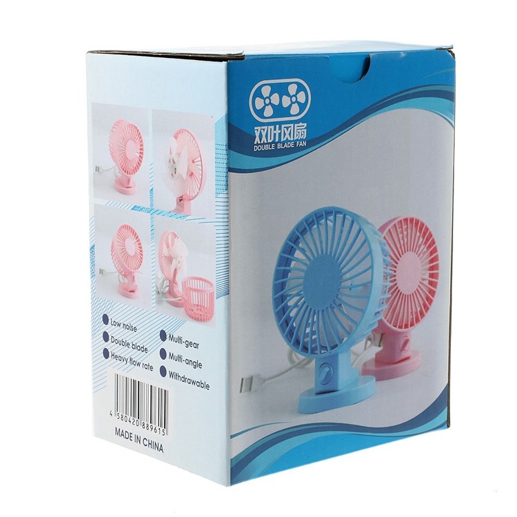 Mini USB Double Blade Fan - White-9