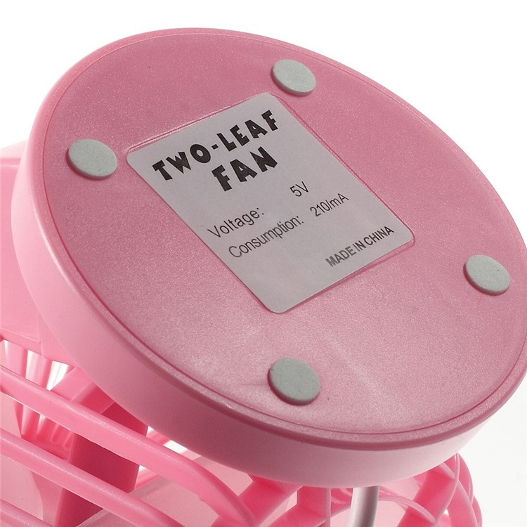 Portable USB Double Blade Fan - Pink-7