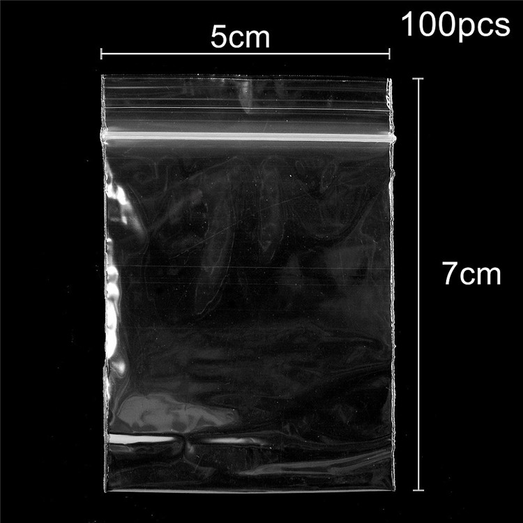 100pcs/Lot Transparent Resealable Reclosable Ziplock Bag Packaging, Size: 5 x 7cm-1
