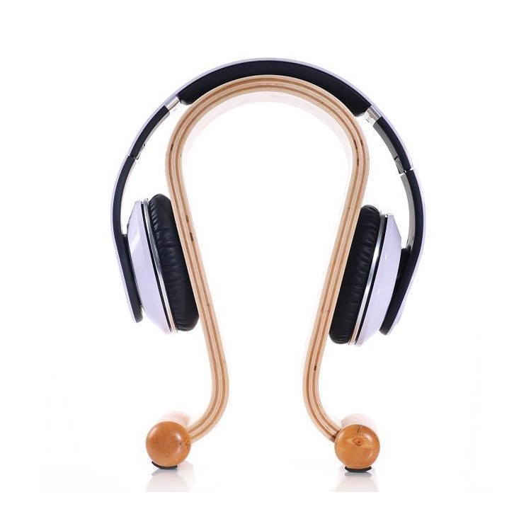 SAMDI Wooden Wood Headphone Display Stand Holder Hanger-5