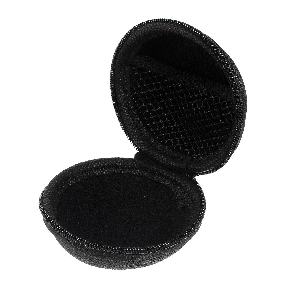 Portable Earphone Headphone Earbud Carrying Storage Bag Pouch - Black-3