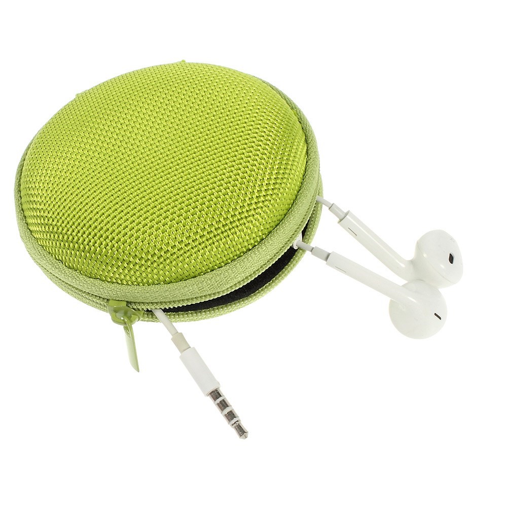 Portable Earphone Headphone Earbud Carrying Storage Bag Pouch - Green-2