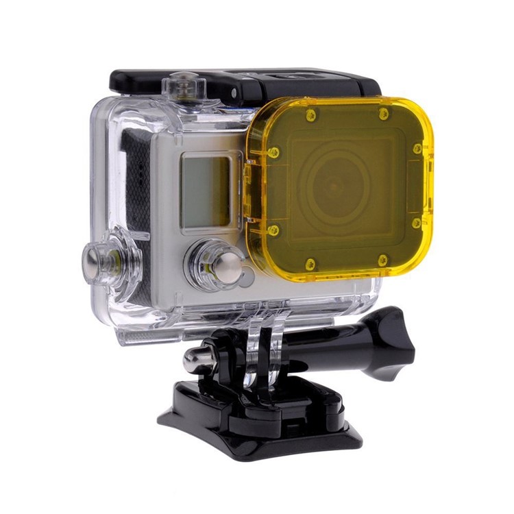 Yellow Snap-on Underwater Color Correction Dive Housing Filter for Gopro Hero 3+-1