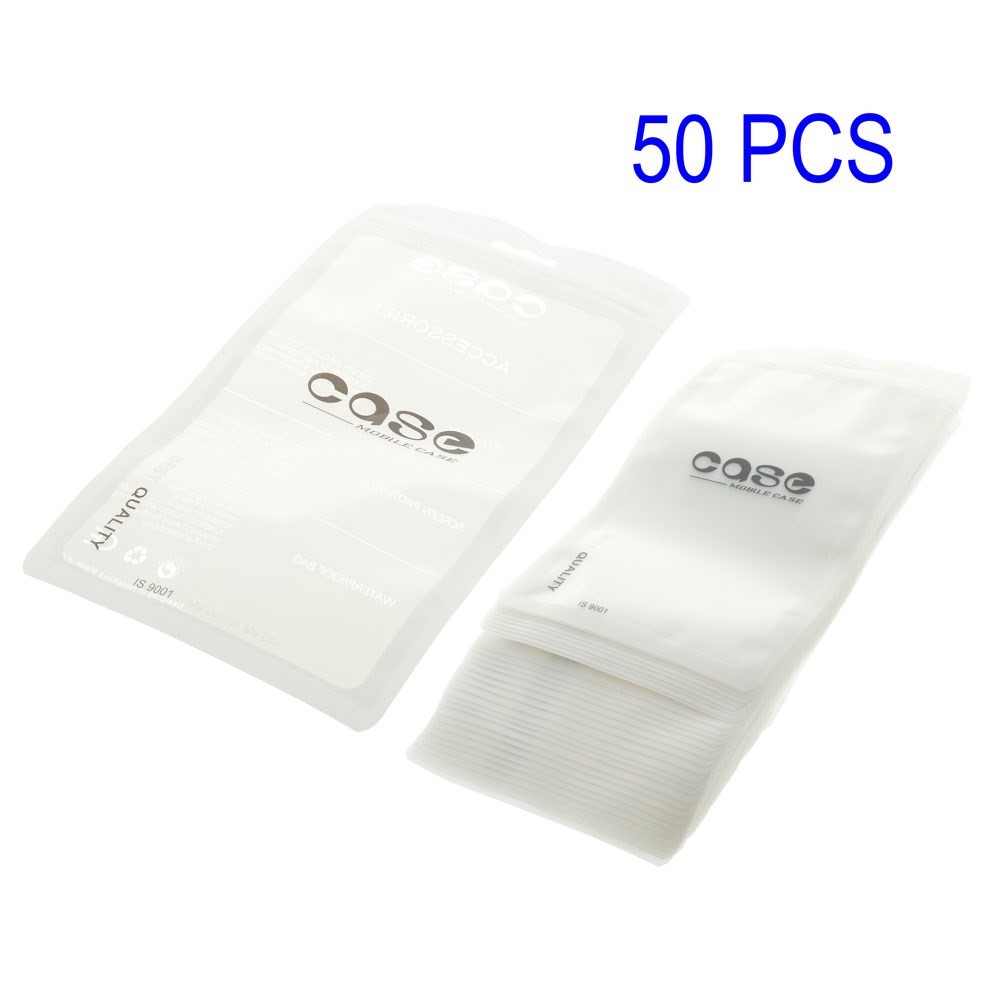 White 50Pcs/Lot Waterproof Ziplock Packging Bag for Phone Case, Size: 17.5 x 10.5cm-1