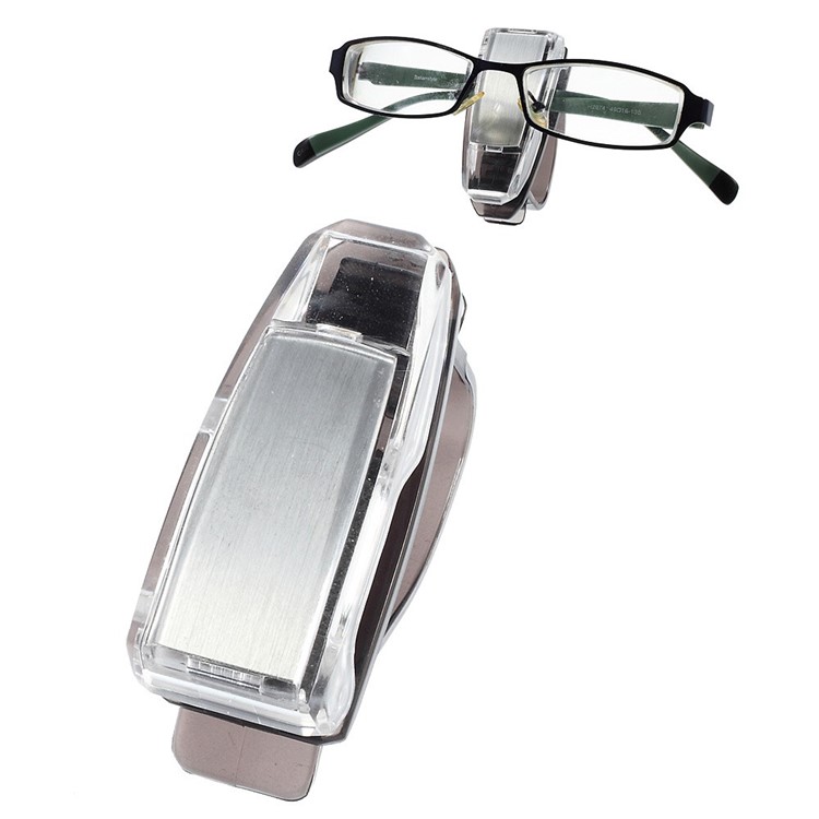 Car Visor Glasses Clip Sunglasses Ticket Holder - Silver-1