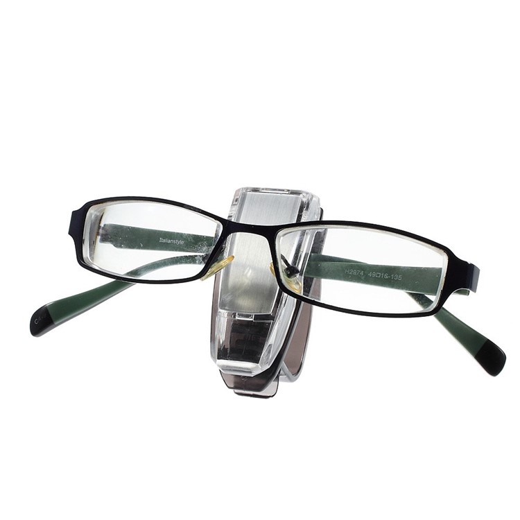 Car Visor Glasses Clip Sunglasses Ticket Holder - Silver-2