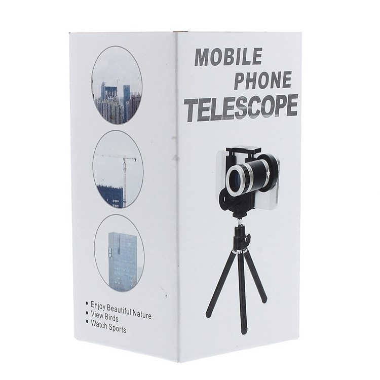 8X Zoom Mobile Phone Telescope Camera Lens + Mini Tripod + Adjustable Holder-10