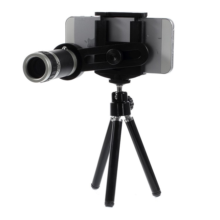 8X Zoom Mobile Phone Telescope Camera Lens + Mini Tripod + Adjustable Holder-2