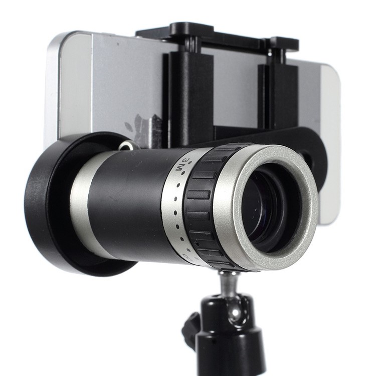 8X Zoom Mobile Phone Telescope Camera Lens + Mini Tripod + Adjustable Holder-4