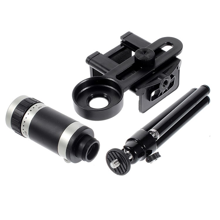 8X Zoom Mobile Phone Telescope Camera Lens + Mini Tripod + Adjustable Holder-8