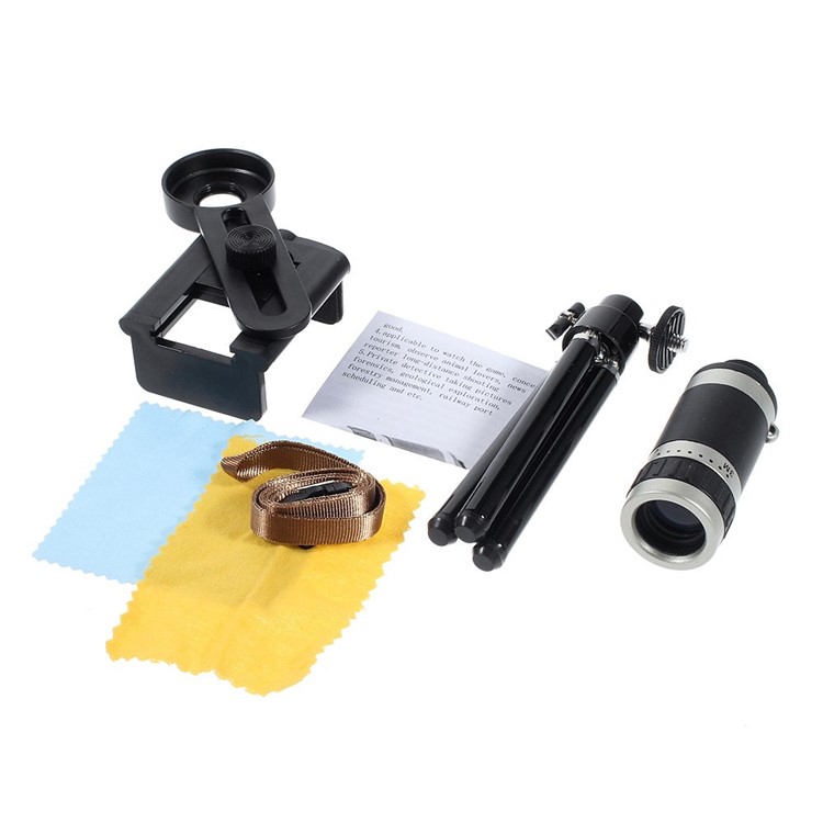 8X Zoom Mobile Phone Telescope Camera Lens + Mini Tripod + Adjustable Holder-9