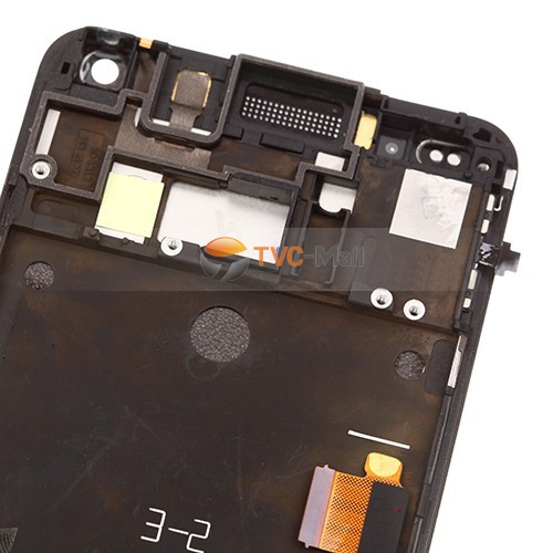 Black Front Housing LCD Assembly with Touch Screen Digitizer for HTC One M7 801e OEM-4