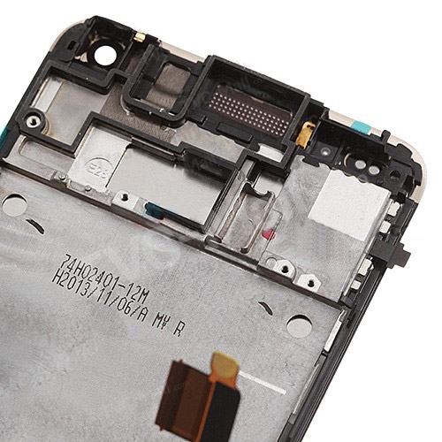 Gold LCD Touch Screen Digitizer Assembly with Front Housing for HTC One M7 801e OEM-5