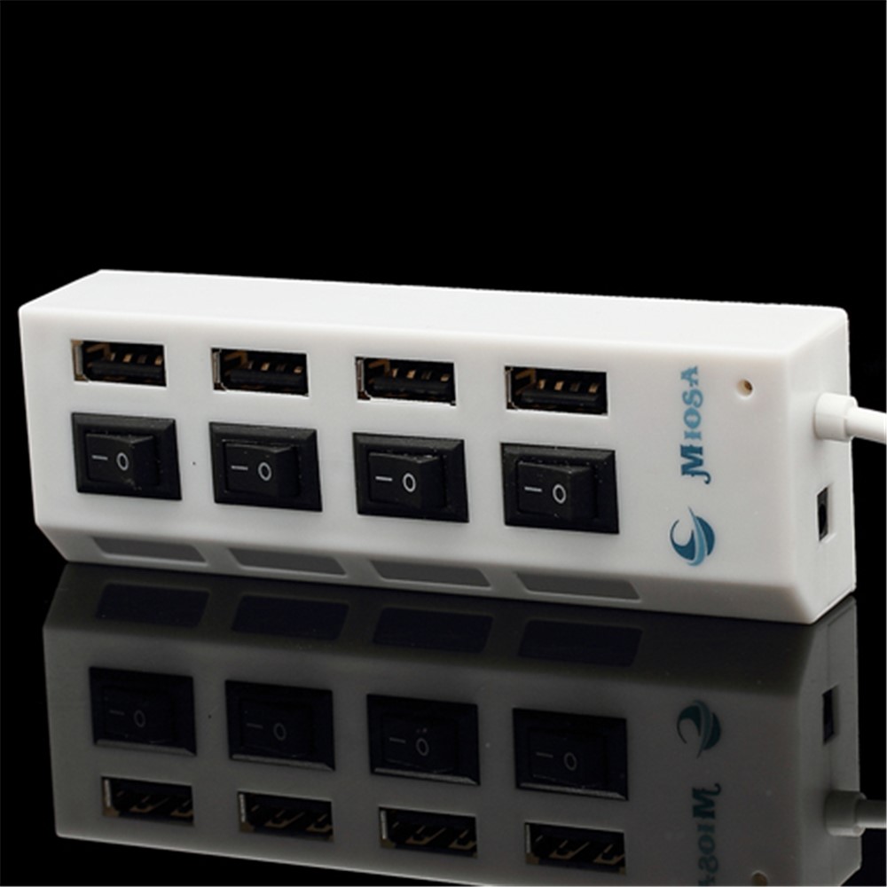 4 Port Hi-Speed USB 2.0 HUB w/ ON/OFF Switch for Laptop PC - White-2