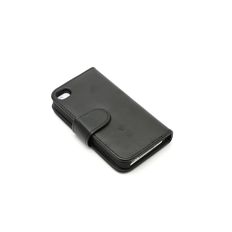 Elegant Magnetic Folio Leather Wallet Case for iPhone 4 4S - Black-2